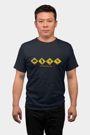 4 Road Sign Australian Black TShirt for Mens
