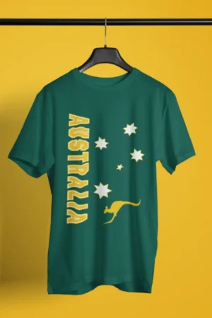 Aussie Green Cricket Team Mens Half Hand TShirt