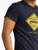 Australian Crocodile Sign Black TShirt for Mens