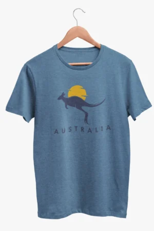 Kangaroo & Sun Mens Half Hand TShirt