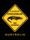 Australian Crocodile Sign Black TShirt for Mens