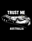 Aussie Mens Black Crocodile Half Hand TShirt
