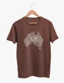 Aussie Slang Map Mens Half Hand Brown TShirt