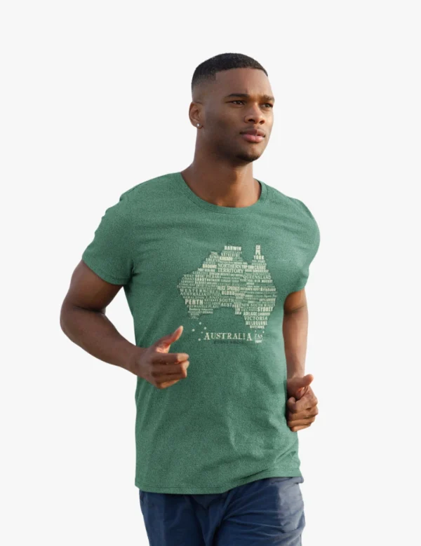 Towns of Aust Map Mens Half Hand TShirt - Image 4