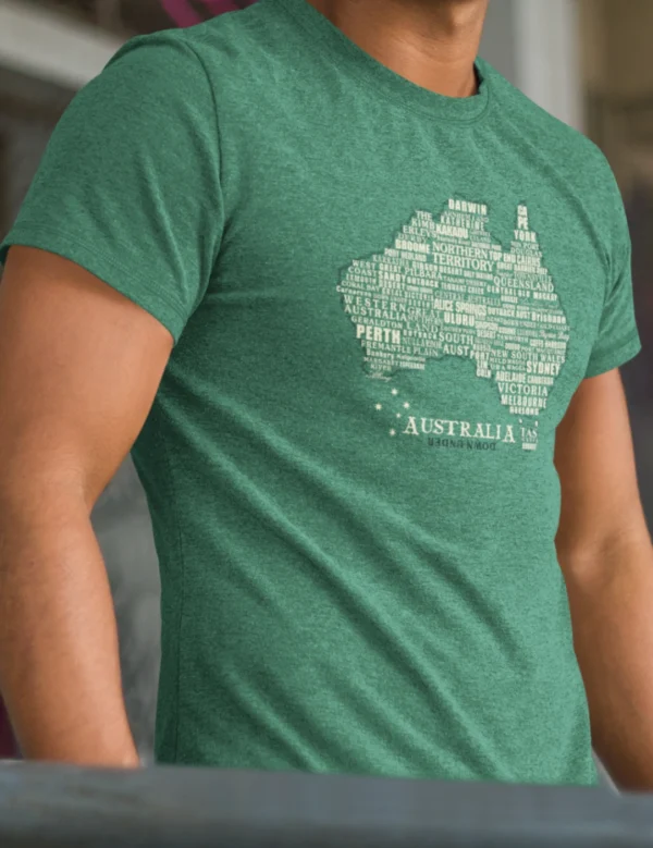 Towns of Aust Map Mens Half Hand TShirt - Image 5