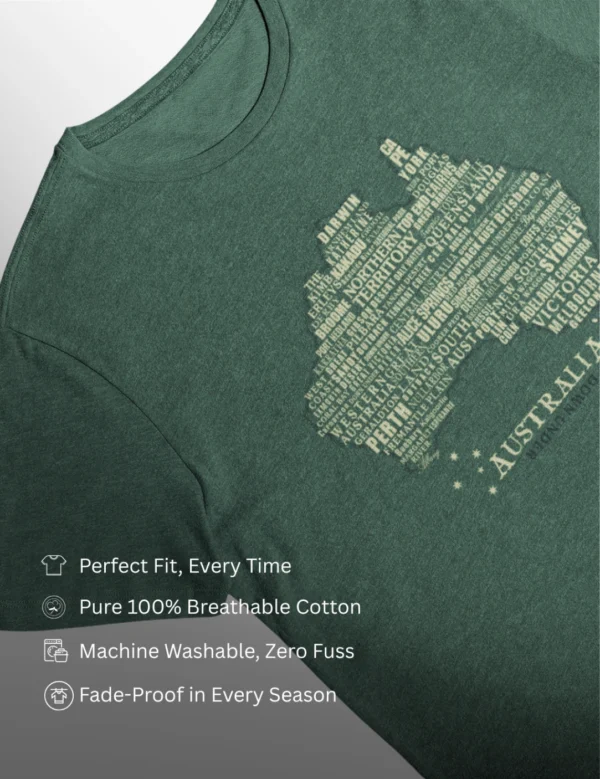 Towns of Aust Map Mens Half Hand TShirt - Image 6