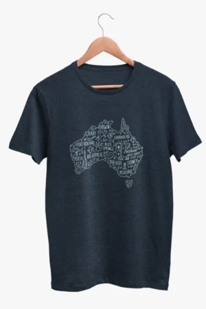 Aussie city names Navy Blue Mens Half Hand TShirt