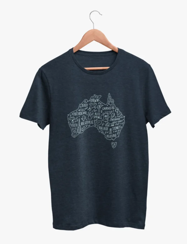 Aussie city names Navy Blue Mens Half Hand TShirt