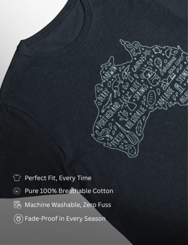 Aussie city names Navy Blue Mens Half Hand TShirt - Image 7
