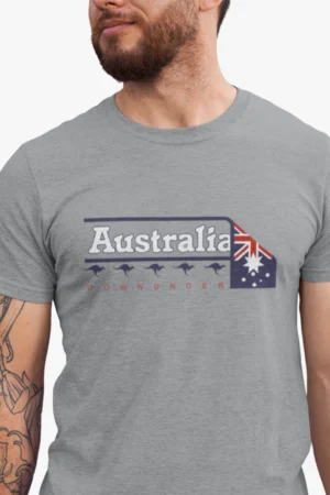 Aussie Grey Mens Half Hand TShirt
