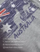 Aussie Flag Grey Mens Half Hand TShirt