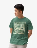 Aussie Crock Mens Half Hand Green TShirt