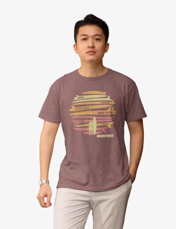 Aussie Tourist Mens Half Hand Rust TShirt