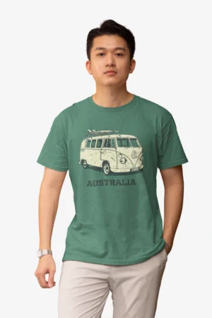 Aussie Tourist Mens Half Hand Green TShirt