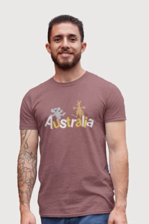 Aussie Khola & Kangroo Mens Half Hand TShirt