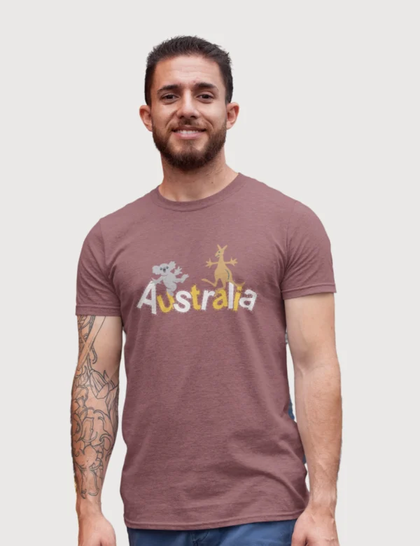 Aussie Khola & Kangroo Mens Half Hand TShirt