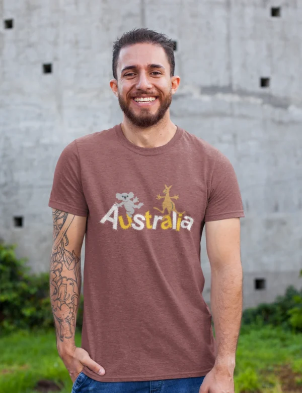 Aussie Khola & Kangroo Mens Half Hand TShirt - Image 2