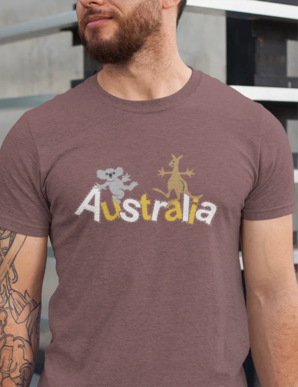 Aussie Khola & Kangroo Mens Half Hand TShirt - Image 4