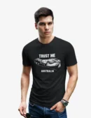 Aussie Mens Black Crocodile Half Hand TShirt