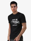 Aussie Mens Black Crocodile Half Hand TShirt