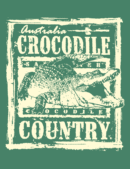 Aussie Crock Mens Half Hand Green TShirt