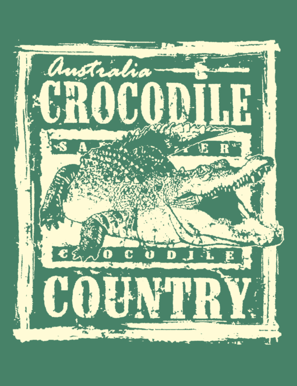 Aussie Crock Mens Half Hand Green TShirt - Image 4