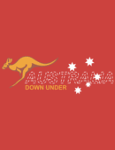 Aussie Kangroo Mens Half Hand Red TShirt